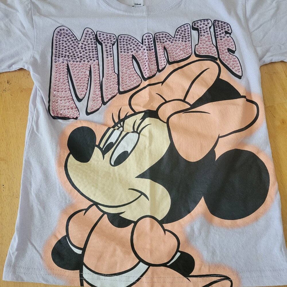 Disney Junior Minnie Mouse Short Sleeve Purple Graphic T-shirt Girls Size 6